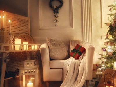 Christmas, Christmas Decorations, Warm, Cosy, Christmas Tree, Blanket, White Sofa